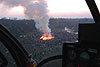Blick auf die Wiese aus dem Hubschrauber heraus ...